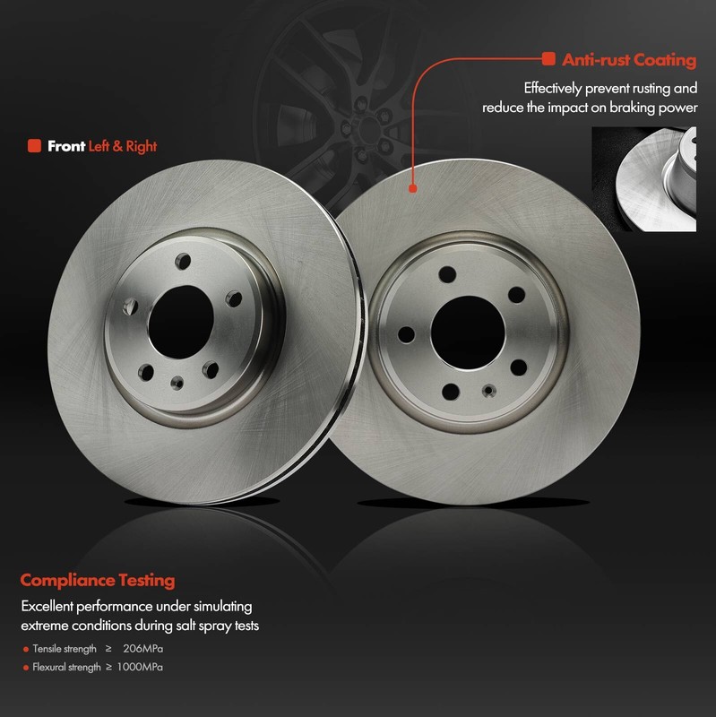 6x Front Side Disc Rotors &Ceramic Brake Pad for Audi Q5 2013-2017 BR90112602 gallery