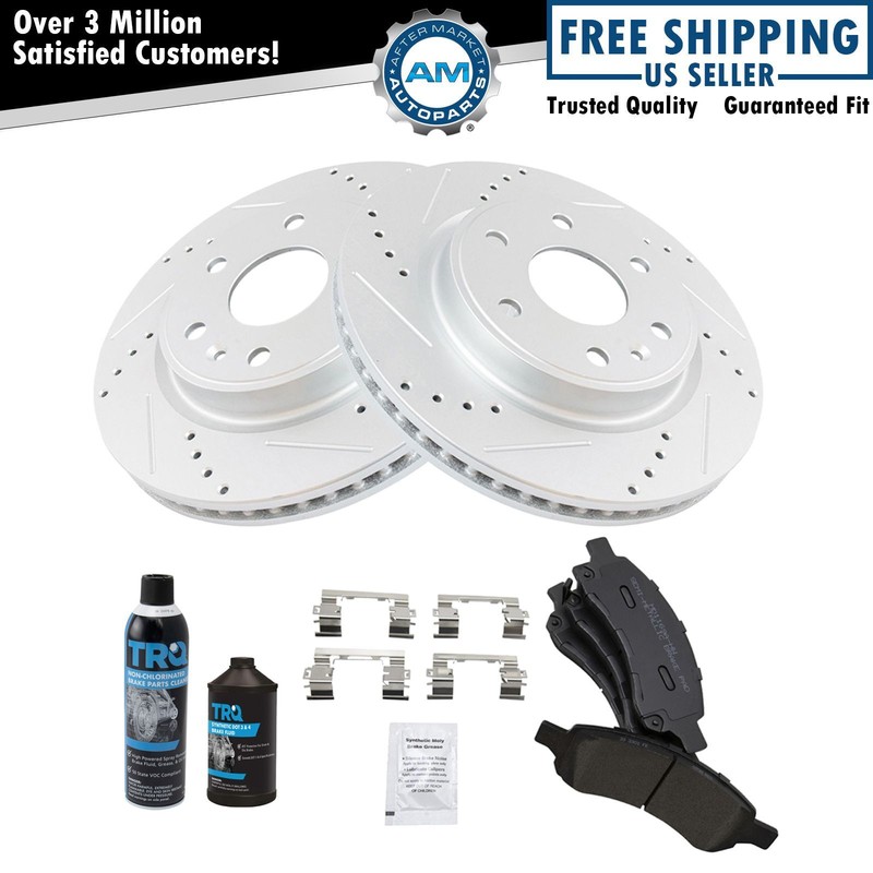 Brake Rotor & Metallic Pad Front Kit w/Chemicals for Chevy GMC