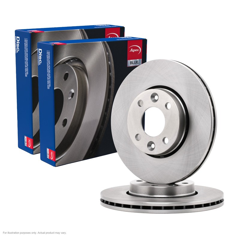 2x APEC Front Brake Discs for NISSAN NOTE 2006-12 260mm Vented SDK6062