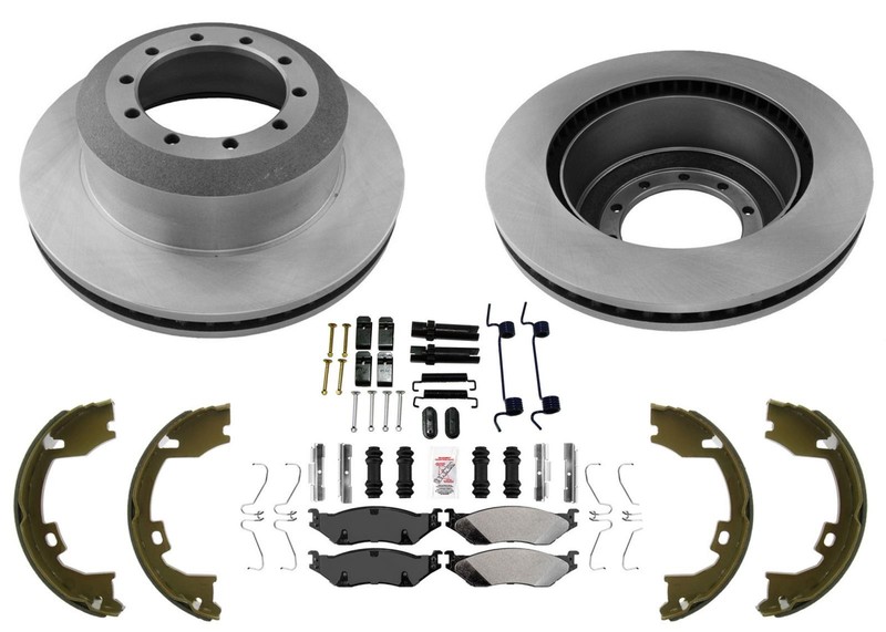 Rr Fits Ford F450 Super Duty 2005-2016 GEO Coated Front Brake Rotors Brake Pads