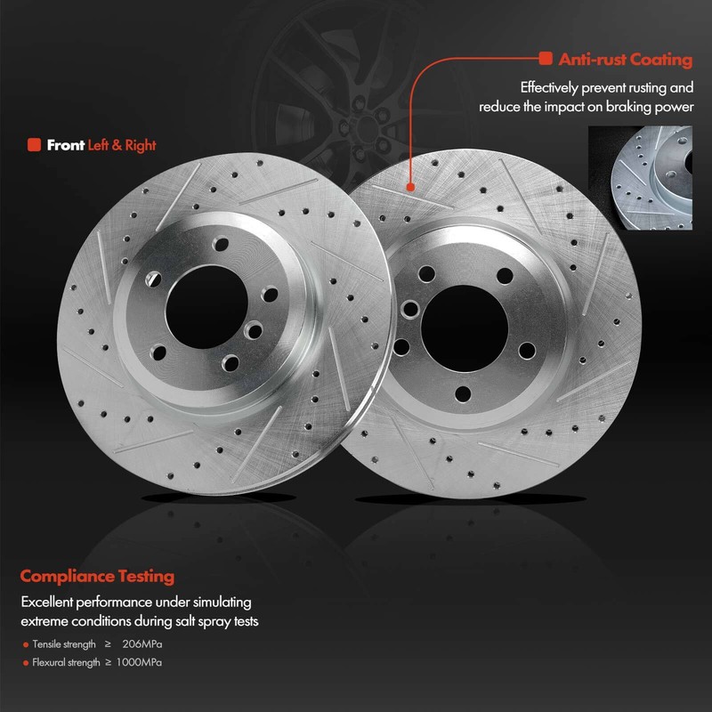 Front Drilled Brake Rotors & Ceramic Brake Pads for BMW 330Ci 2001-2006 330xi Z4 gallery