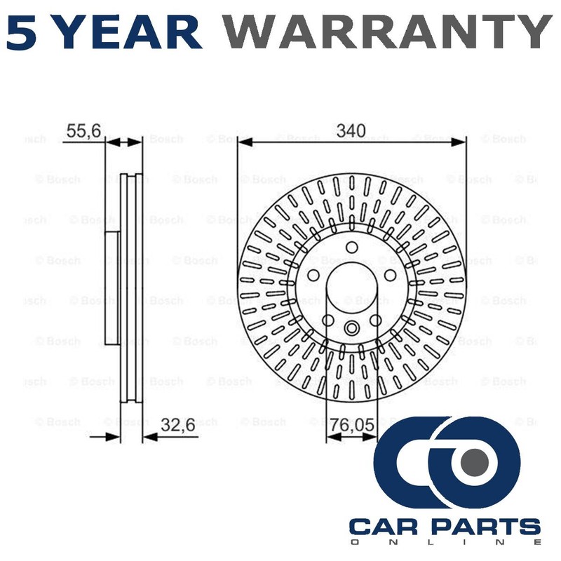 Brake Disc Front CPO Fits VW Transporter 2009-2024 2.0 TDi + Other Models