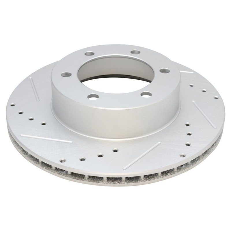 TRQ Front Metallic Brake Pad & Performance Drilled Slotted Coated Rotor New gallery