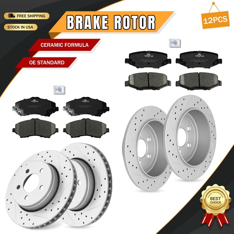 302mm Front & 316mm Rear Disc Brake Rotors+Ceramic Pads for Dodge Nitro 2007-12