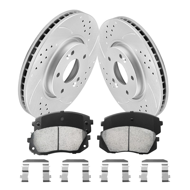 Front Disc Brake Rotors Ceramic Brake Pads for Hyundai Tucson 2010-2015 2.4L