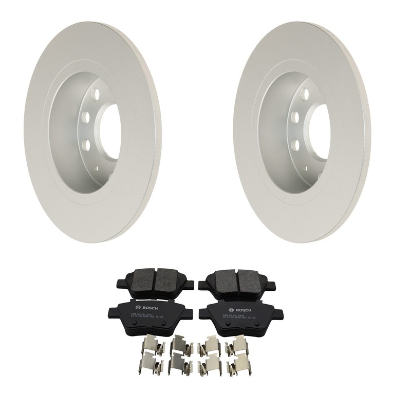 Hella Rear Rotors Bosch QuietCast Semi-Met Disc Brake Pads Kit For Beetle Jetta