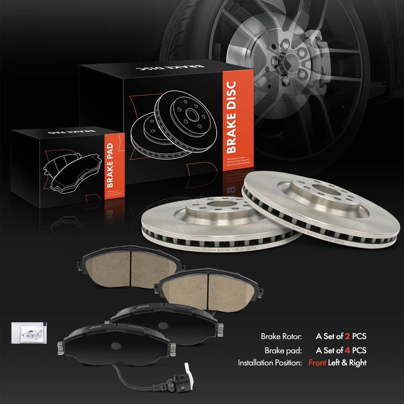 Front Disc Brake Rotor & Ceramic Brake Pad for Audi Q3 2020 S3 15-20 Volkswagen gallery