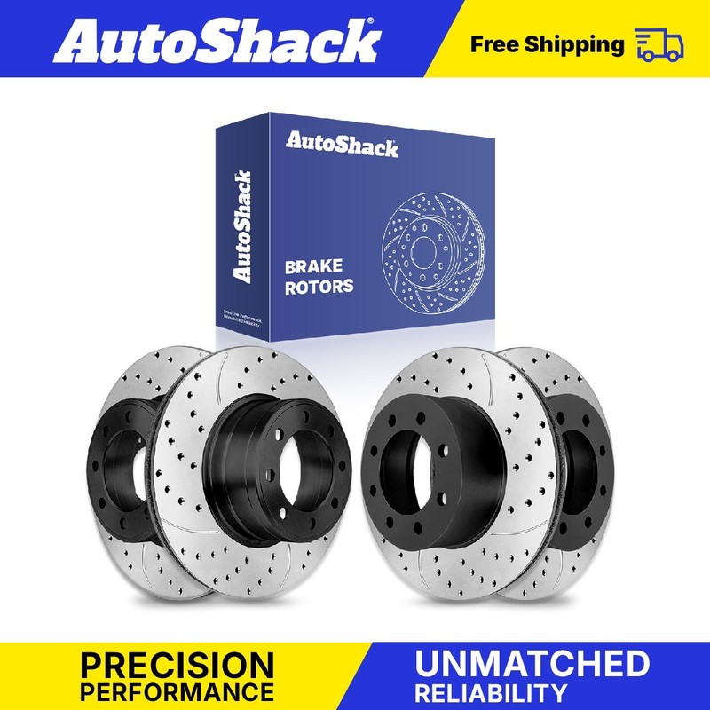 Front Rear Drilled Slotted Brake Rotors for Dodge, Ram 2500 2003-2008