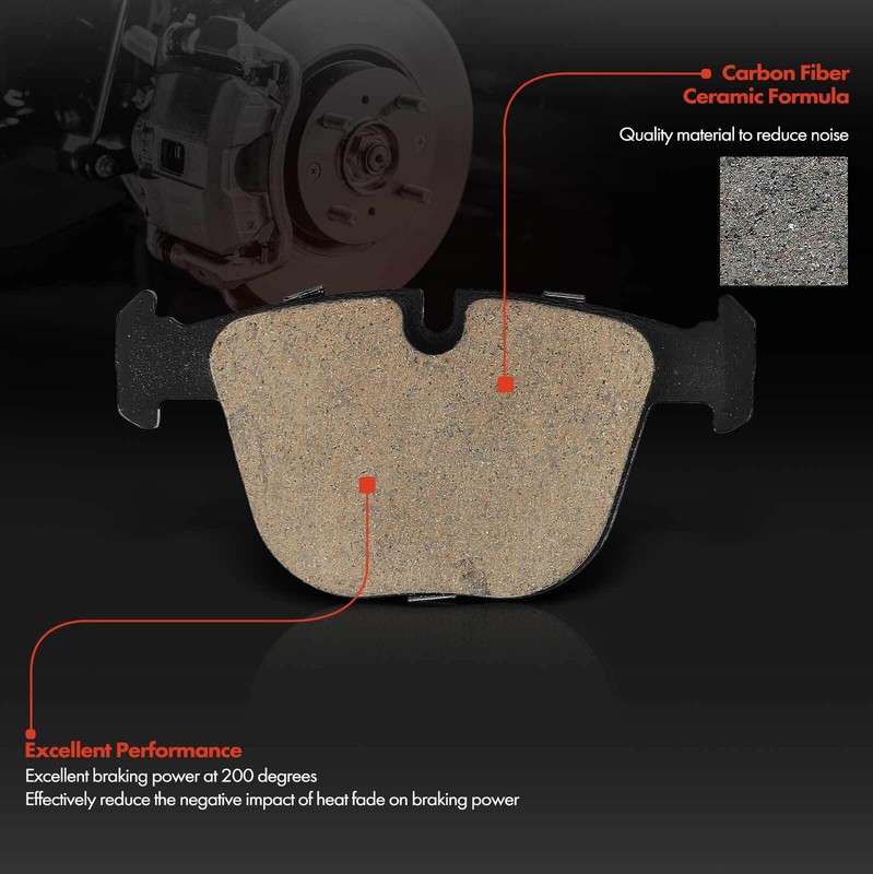 Rear Left & Right Drilled Brake Rotors & Ceramic Brake Pads for BMW X5 07-18 X6 gallery