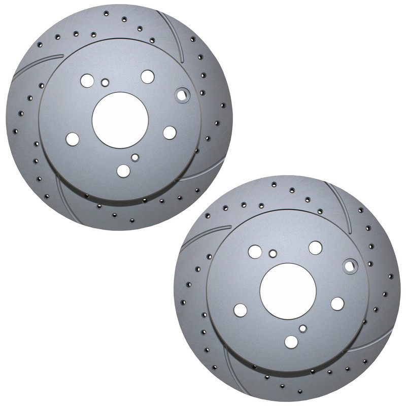 Bison Performance Pair Set Rear Drilled Coat 262mm Brake Rotors for Hyundai Kia
