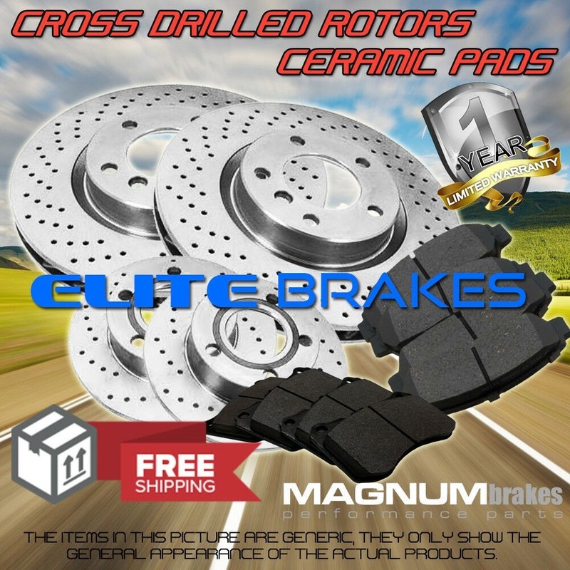 F+R Cross Drilled Rotors & Ceramic Pads for 2013 Mitsubishi RVR