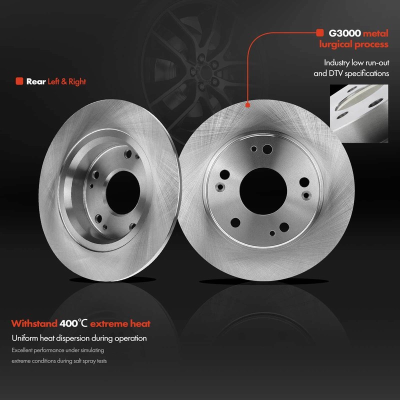 Front & Rear Disc Brake Rotor and Ceramic Brake Pads for Honda Acura 2.4L 3.0L gallery