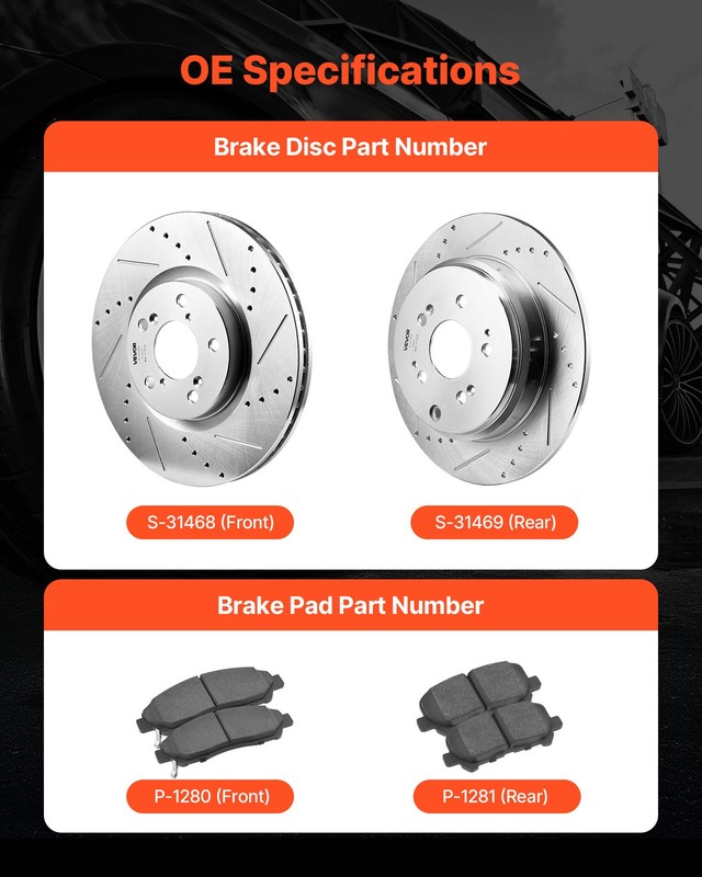 VEVOR Front & Rear Ceramic Brake Kit 2007-2013 Acura MDX, 2010-2013 Acura ZDX gallery