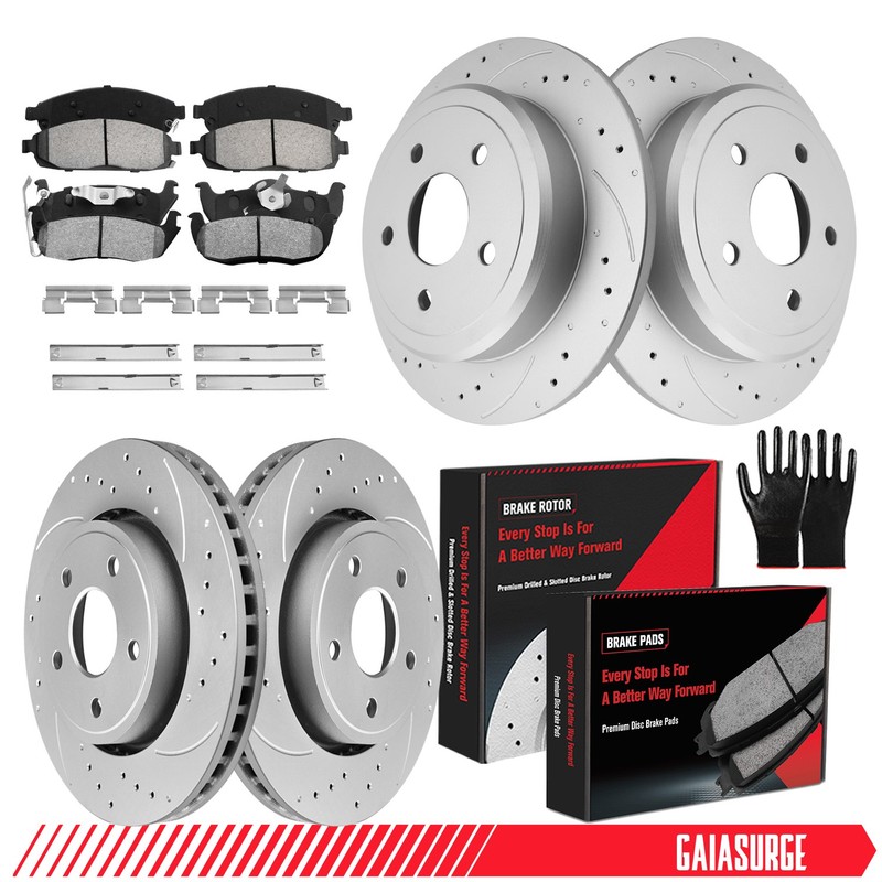 Front & Rear Rotors + Brake Pads for 2005 – 2010 Jeep Grand Cherokee Commander