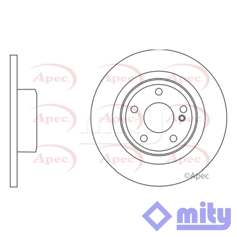 Fits Mercedes SLK 2011-2017 SLC 2016-2020 1x Brake Disc Rear Mity A1724230212