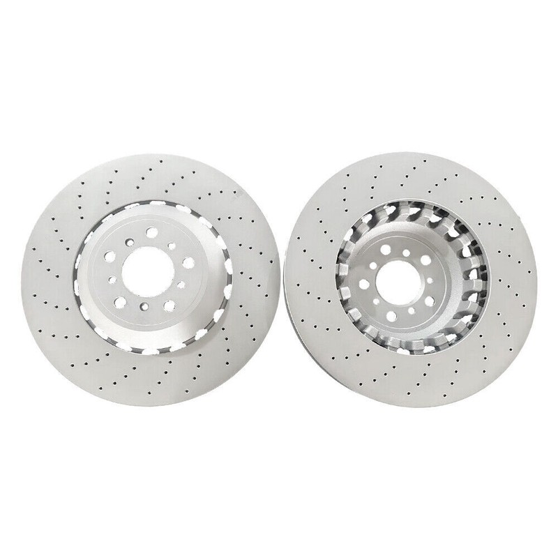 2 Front Vented & Drilled Disc Brake Rotors For BMW F10 F12 F13 M5 M6 gallery