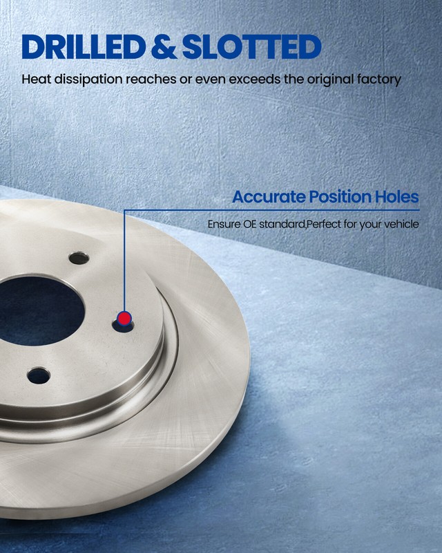 Rear Solid Brake Rotors W/ Ceramic Pads For Chevy Cruze Buick Verano Cascada gallery
