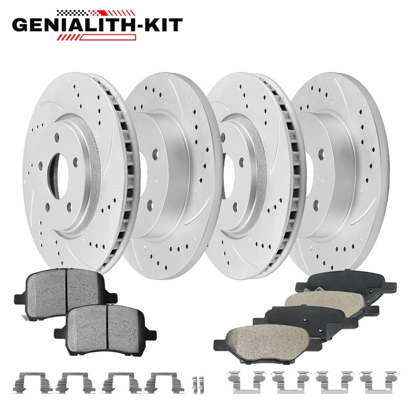 Front Rear Drilled Rotors Brake Pads for 2006 – 2012 Chevrolet Malibu Pontiac G6