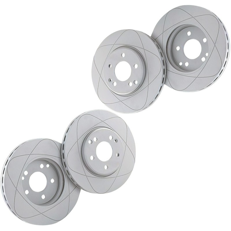 Front & Rear Slotted Disc Brake Rotors, Fits Volkswagen Passat 98-99 282.5+245mm
