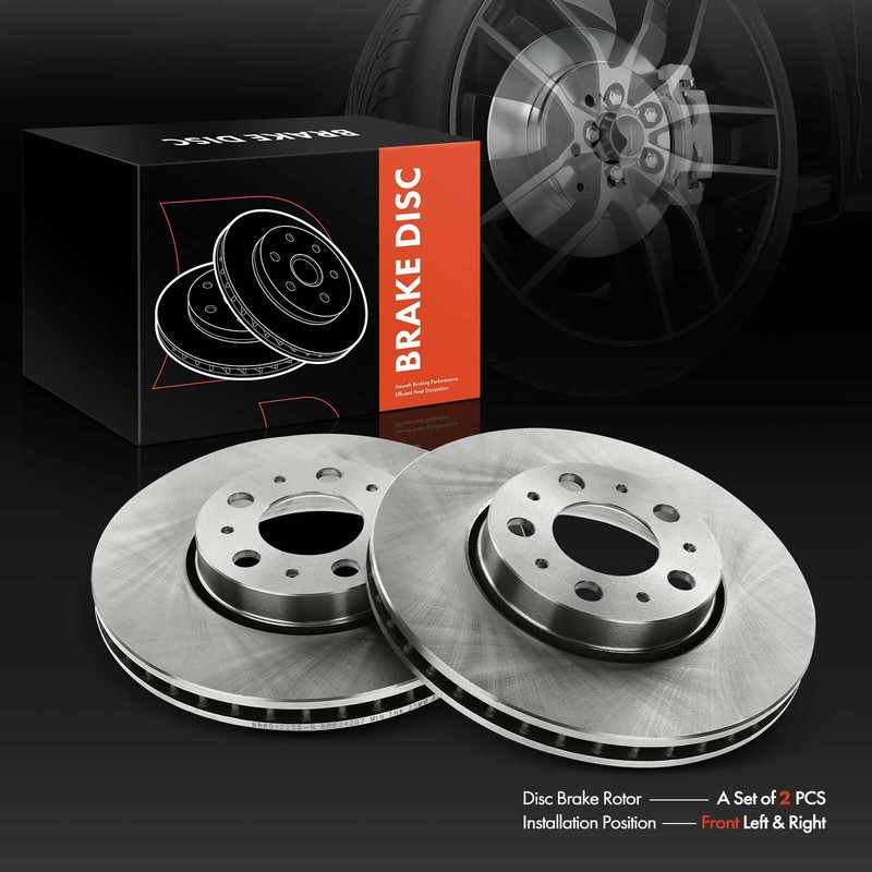 2 Pair New Front Side Disc Brake Rotors for Volvo S60 S80 V70 XC70 286 mm Vented gallery