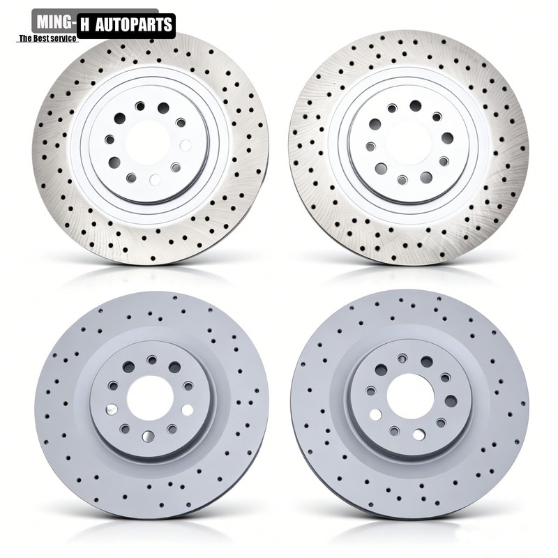 4Pcs Rear Front Brake Rotor w/ Holes Fit Maserati Quattroporte Ghibli 2017+