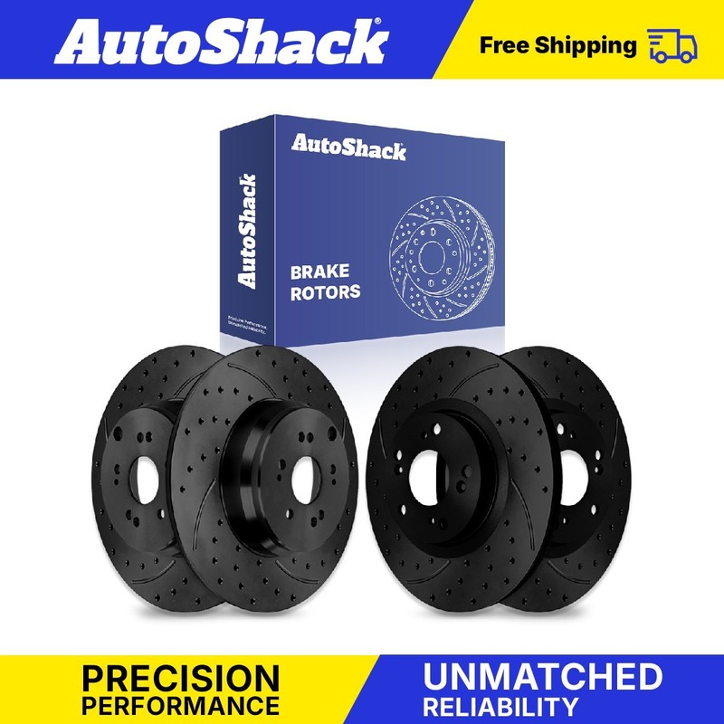 Front Rear Drilled Slotted Brake Rotors Set for Honda, CR-V 2005-2006