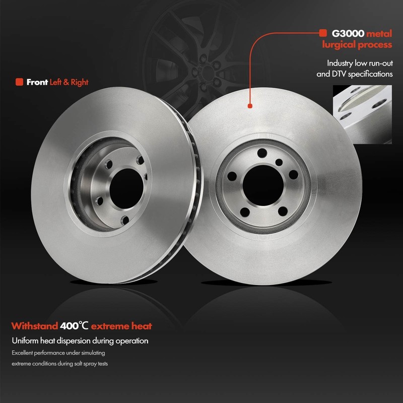Disc Brake Rotors for BMW 535i GT xDrive 2011-2017 740Li Front Left & Right Side gallery