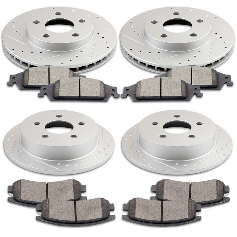 Front Rear Rotors + Ceramic Pad for 1999 – 2002 2003 2004 2005 Pontiac Grand Am