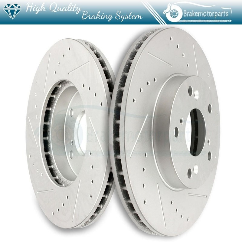 Front Brake Rotors Drilled And Slotted Kit For 1998-2011 2012 Honda Accor