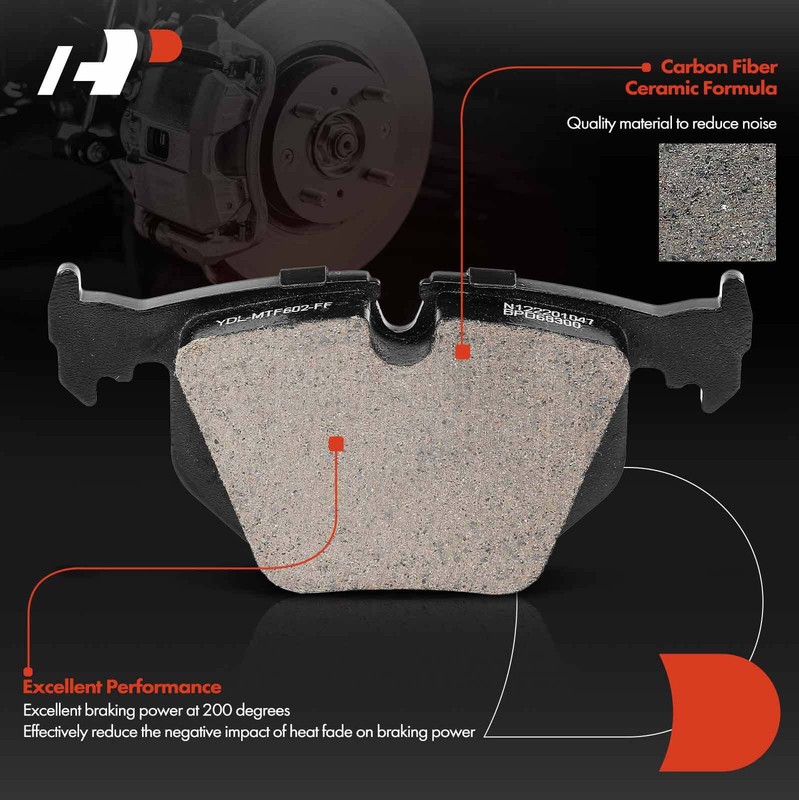 A-Premium Rear Drilled Brake Rotor & Ceramic Brake Pads for BMW X3 E83 2004-2010 gallery
