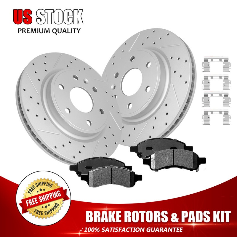 Front Drilled Disc Brake Rotors+Pads for Chevy Traverse Acadia Enclave Outlook
