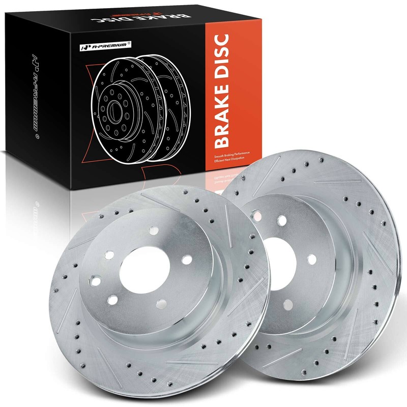 A-Premium Rear Drilled Brake Rotors for Nissan Maxima 2009-2019 3.5L 980710PER