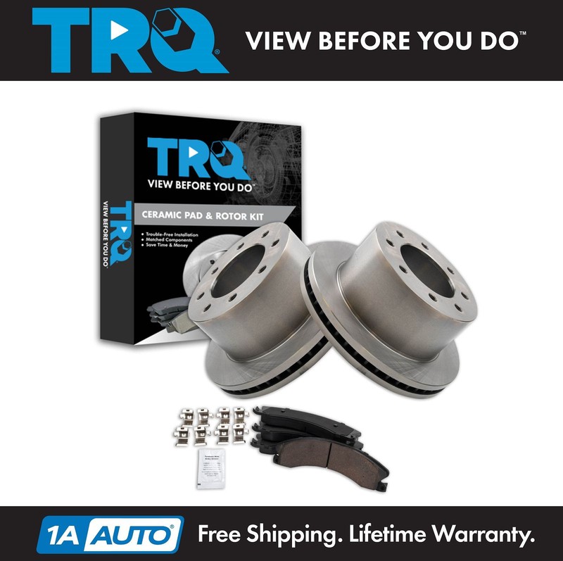 TRQ Rear Brake Pad & Rotor Kit Ceramic Fits Chevrolet GMC