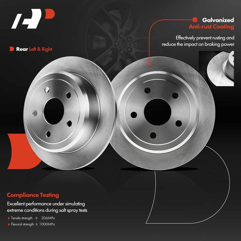 Rear Disc Brake Rotor & Brake Pads+ Brake Caliper for Jeep Wrangler 2007-2017 gallery