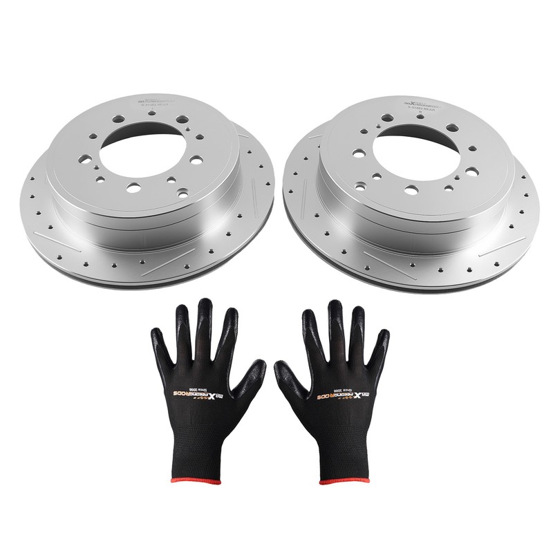 345mm Rear L&R Brake Disc Rotors for Lexus LX570/Toyota Land Cruiser 2008-2021 gallery
