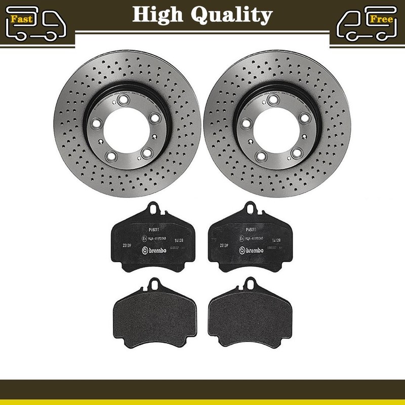 Front Disc Brake Pads Disc Rotors Fits Porsche 911 3.6L 3.8L