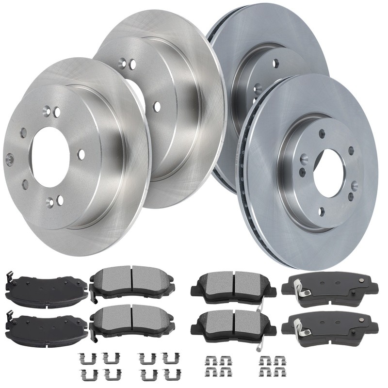 12X For Kia Soul 2012 – 2013 Front & Rear Solid Brake Rotors + Ceramic Pads
