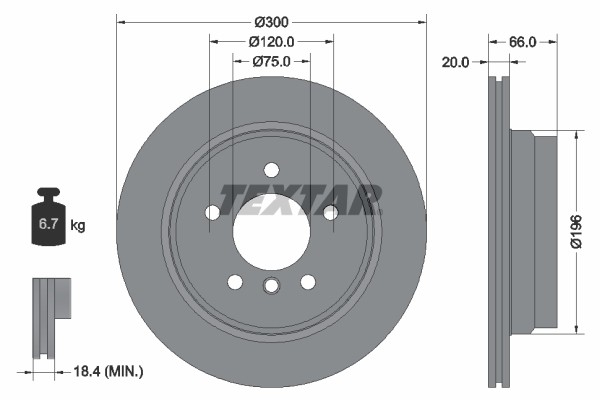 2x 92154903 Textar brake disc for BMW, BMW (BRILLIANCE), ZINORO
