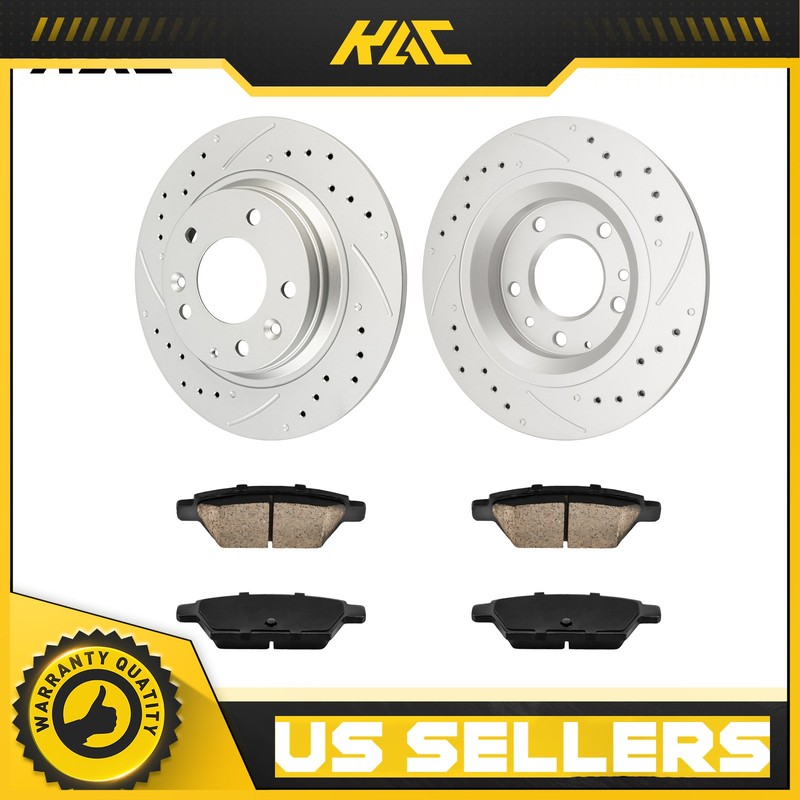 Rear Brake Rotors and Pads Kit for Ford Fusion Mazda 6 Lincoln MKZ 4PR1200564