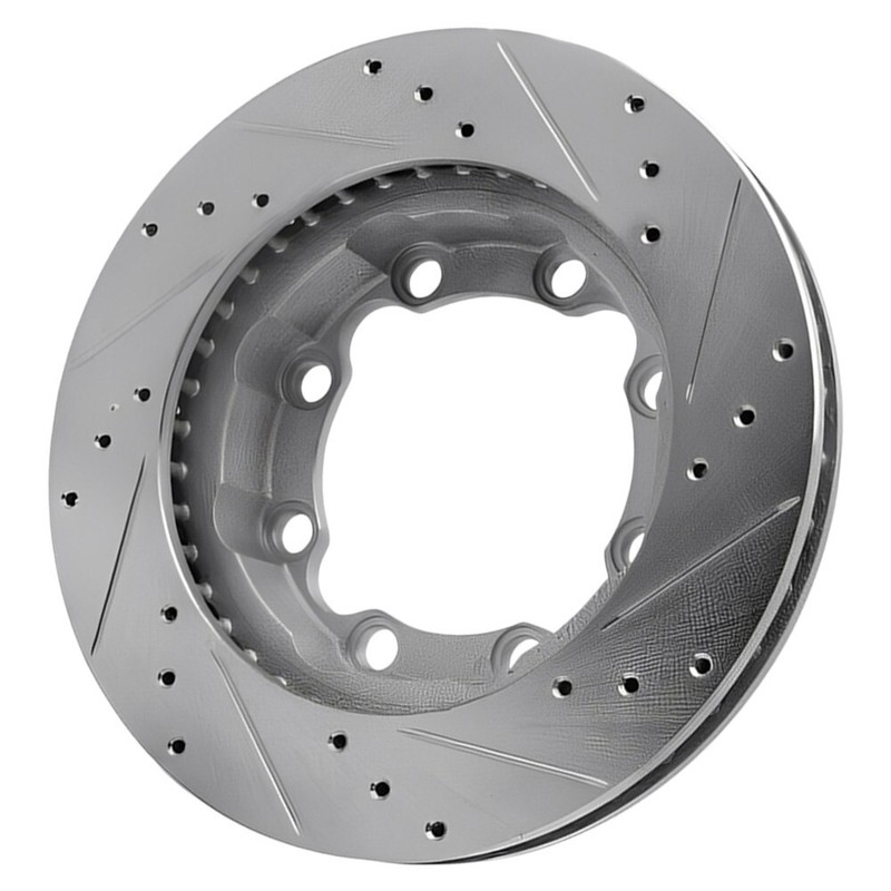 Front Drilled-Slotted Disc Brake Rotors With Pads For Chevrolet K3500 00-90 gallery