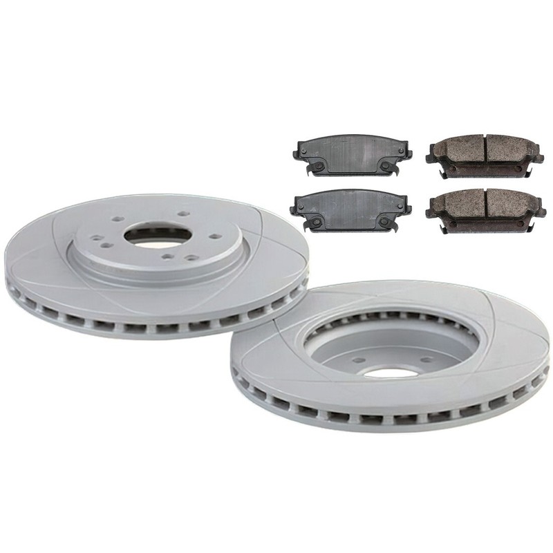 Premium Rear Slotted Disc Brake Rotors & Pads Fits Cadillac CTS 06-07, STS 05-11