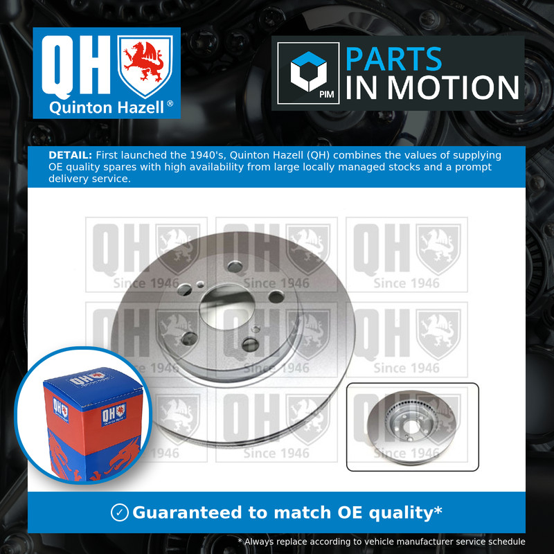 2x Brake Discs Pair Vented fits LEXUS CT200H 1.8 Front 2011 on 255mm Set QH New