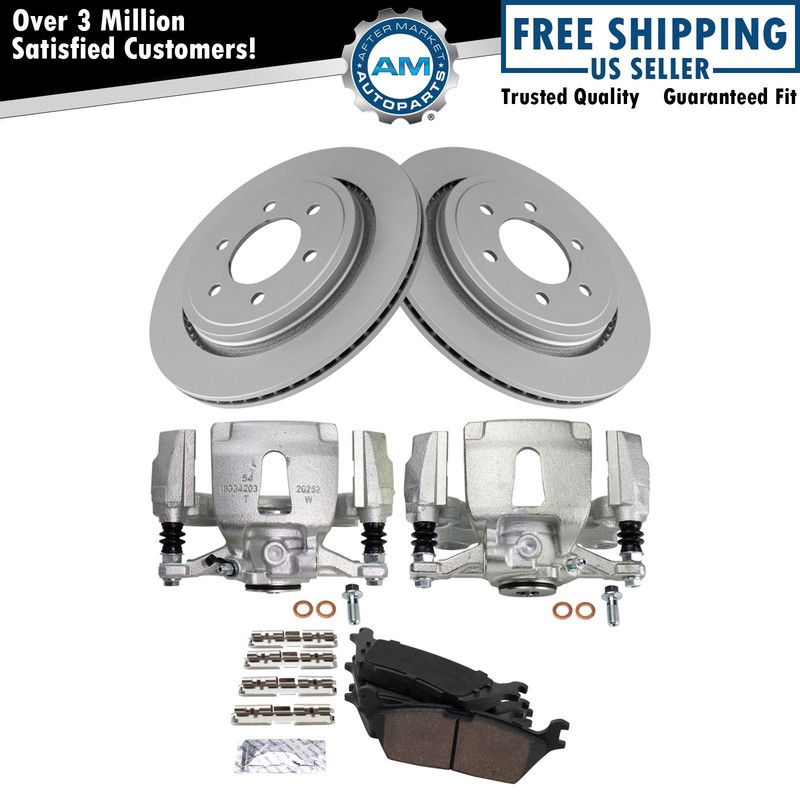 Rear Brake Calipers Ceramic Pads & Rotors Fits 2015-2017 Ford F-150