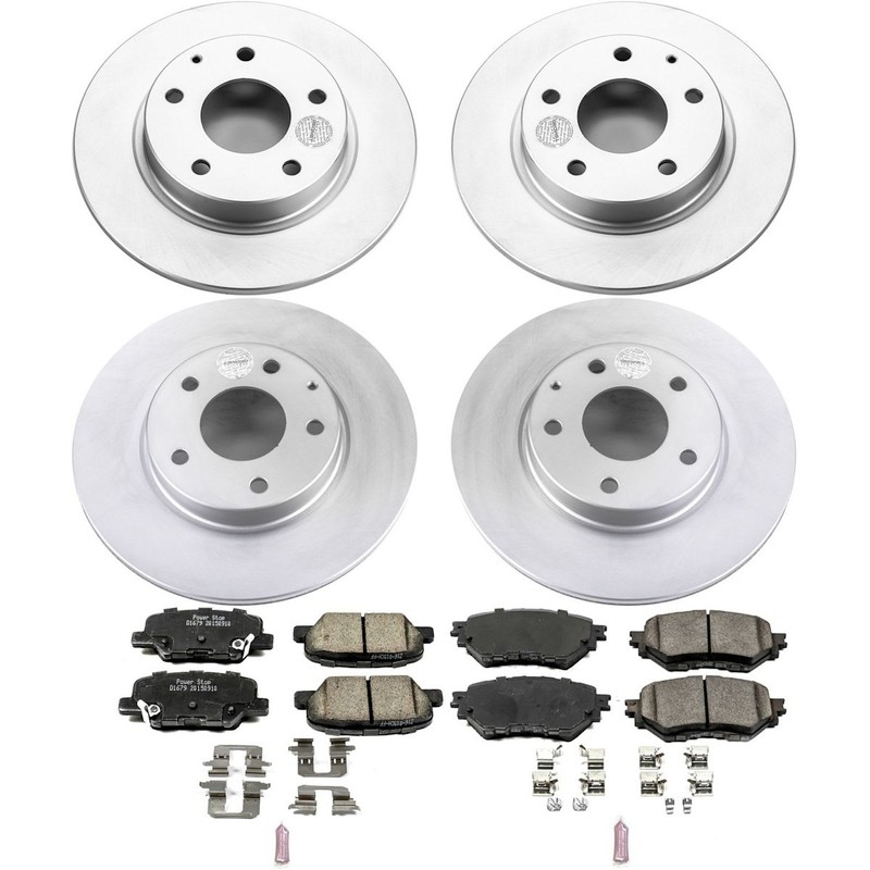 Powerstop 279.8mm Front 264.5mm Rear Brake Discs & Pads Kit for 2014-16 Mazda 3 gallery