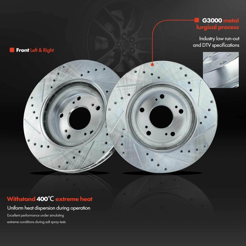 Front Drilled Rotors &Brake Pads for Honda Civic 12-15 CR-V 05-06 Acura ILX 2.4L gallery