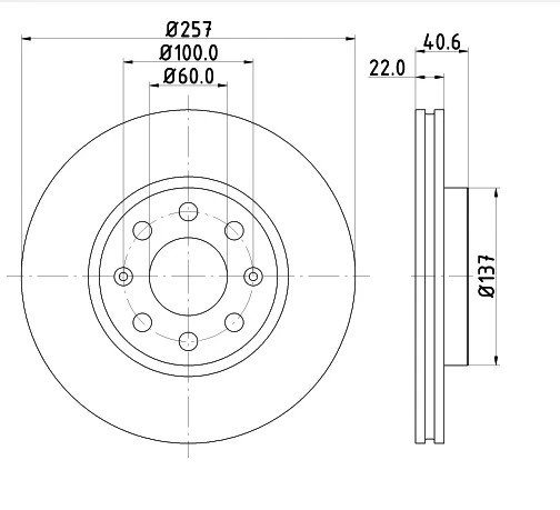 For Fiat - Punto 199 1.3D 2009-On Front 257mm Brake Discs and Pads Tapy gallery