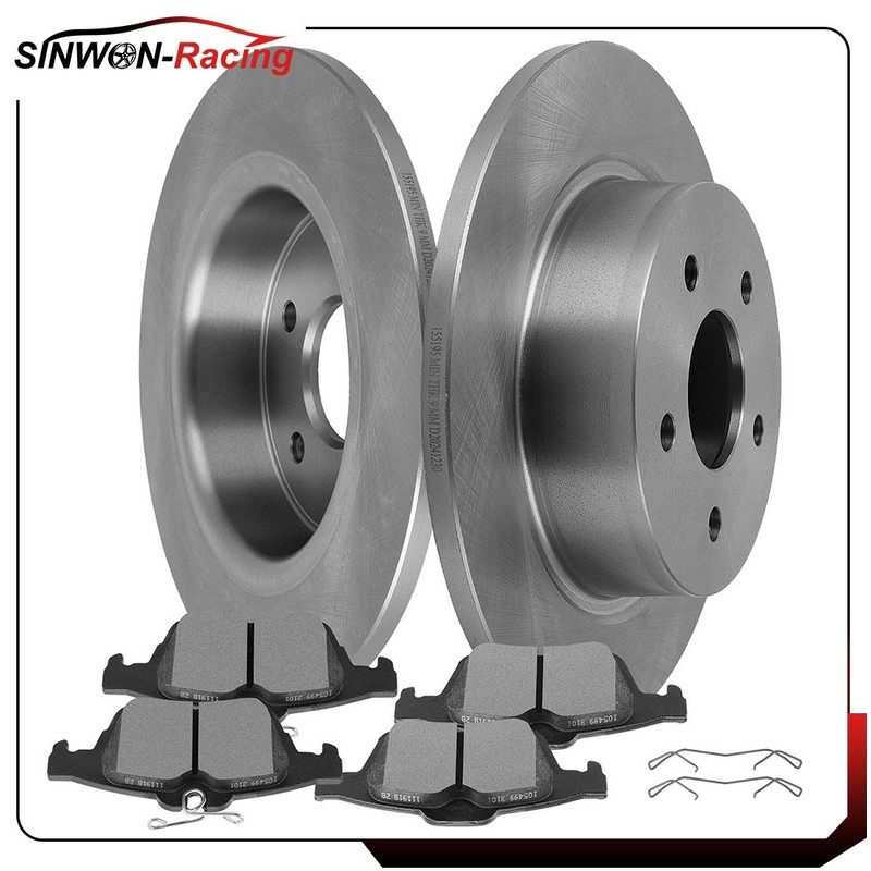 Rear Brake Rotors & Pads For Ford Escape 2013-2016 C-Max Transit Connect 14-18