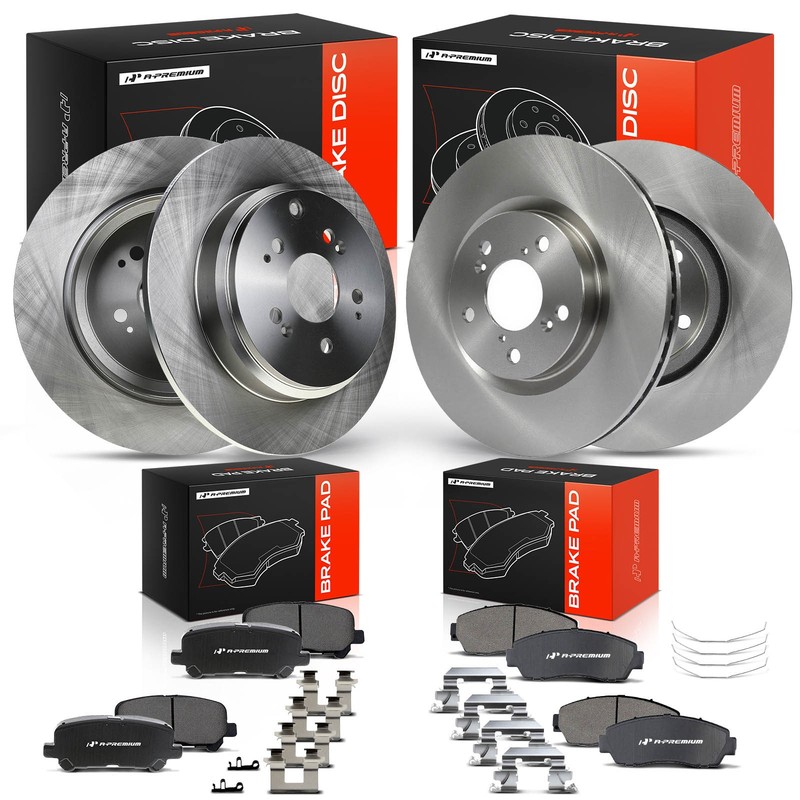 A-Premium Front & Rear Disc Brake Rotor & Ceramic Pad for Honda Accord 2003-2007