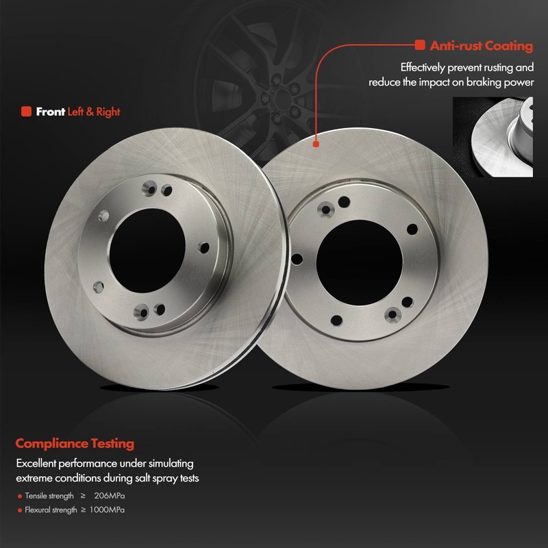 Disc Brake Rotors & Ceramic Brake Pads for Kia Sorento 2007 2008 2009 Front Side gallery