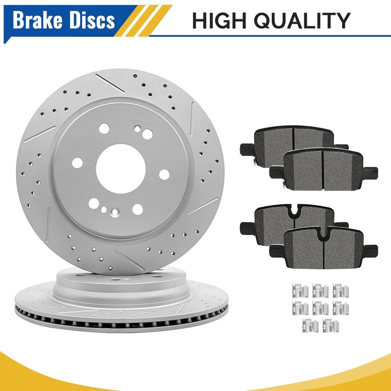 Rear Disc Rotors Brake Pads Kit for Silverado Sierra 1500 Tahoe Suburban Yukon